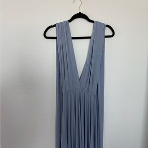 Women's Bridesmaid Convertible Infinty Elegant Dusty Blue Sleeveless Dress